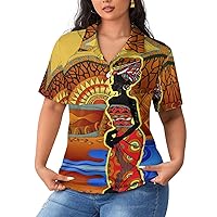 Beautiful African Tribal Woman Women's Sport Shirt Short Sleeve Golf T-Shirt Tennis Quick Dry Casual Tops Print Work Shirt