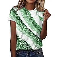 St Patricks Day Shirt Womens Shirts Casual Plus Size Tops for Women 4X Bulk Cute from Daughter Embroidered Tops Plus Green S