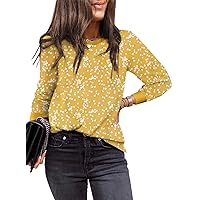 EVALESS Womens Casual Polka Dots Tops Crewneck Long Sleeve Shirts Summer 2024 Lightweight Loose Sweatshirts