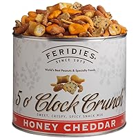 FERIDIES Honey Cheddar 5 O'Clock Crunch Snack Mix 28oz Vacuum Sealed tin