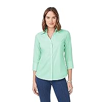 Foxcroft Women's Mary 3/4 Sleeve Stretch Solid Blouse