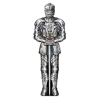 Beistle Knight Suit of Armor Photo Prop Backdrop, 6' Tall, Set of 3 - Medieval Themed Party Decoration, Cut Out Fantasy Decor