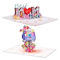 Paper Love Mothers Day Pop Up Cards 2 Pack - Includes 1 Best Mom Ever and 1 Mother's Day Mailbox, For Mother, Wife, Anyone - 5