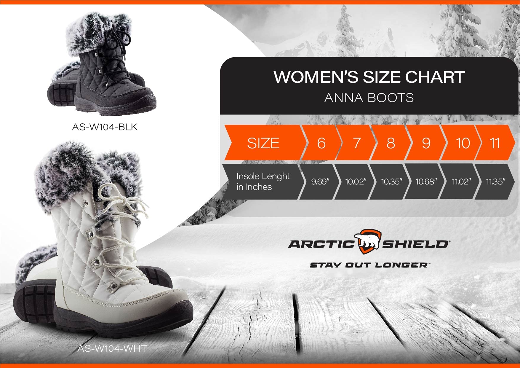 ArcticShield Women's Anna Warm Waterproof Insulated Comfortable Memory Foam Fur Winter Snow Boots
