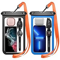 Temdan 2 Pcs Waterproof Phone Pouch, [Up to 10