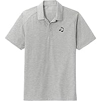 Music Note Patch Pocket Print Tri Blend Wicking Polo