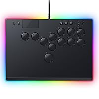 Razer Kitsune All-Button Arcade Controller: For PS5 / PlayStation 5 & PC - Low-Profile Optical Switches - Slim Form Factor - Removable Top Plate - Chroma RGB Lighting - USB Type C - Black