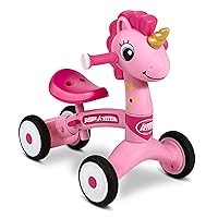 Radio Flyer Lil' Racers: Sparkle The Unicorn Ride on Toy, for Ages 1-3,Pink