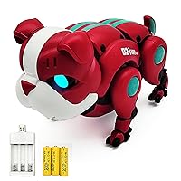 Tipmant Electric Puppy Toys Electronic Mechanical Dog Animal Robot Vehicle Walk, Music, Light Boys Girls Toddler Kids Birthday Gifts Battery & Charger Included