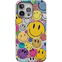 Casely iPhone 15 Pro Case | All Smiles | Smiley Face Sticker | Bold Case | Compatible with MagSafe and Action Button