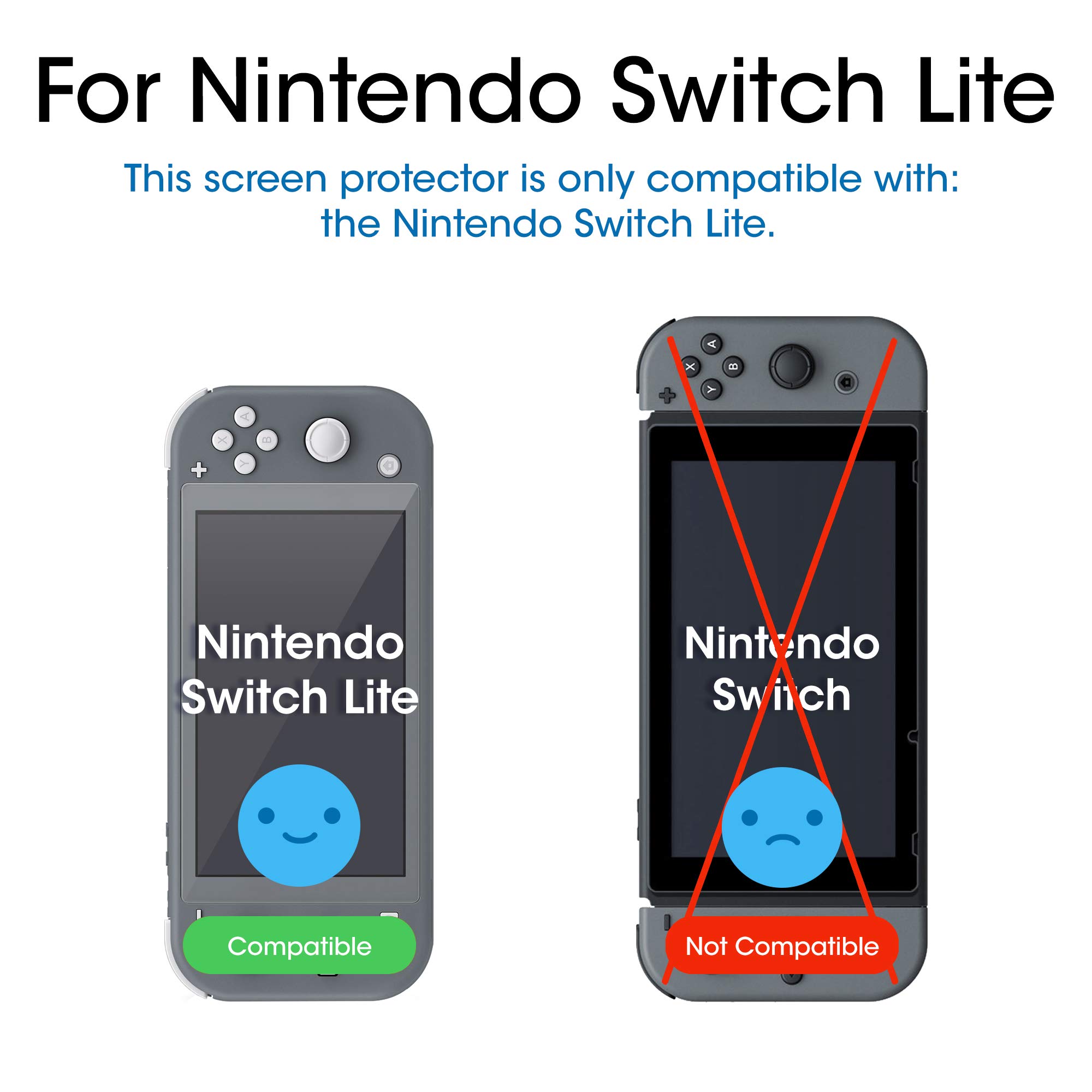 amFilm Tempered Screen Protector for Nintendo Switch Lite 2019, Glass, 3 Pack