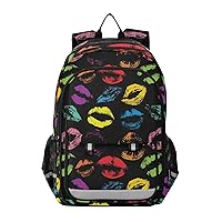 ALAZA Rainbow Color Lips Prints Laptop Backpack Purse for Women Men Travel Bag Casual Daypack with Compartment & Multiple Pockets