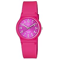 Women's Classic Quartz Watch with Resin Strap, Pink Sundial, 100 Meter Water Resistant