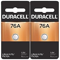 2x Duracell 76A 1.5V Alkaline Battery Replacement LR44,CR44,SR44,AG13,A76,PX76