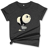 Women's T-Shirts Cotton Cute Panda Grahpic Design Casual Short Sleeve Top Tees