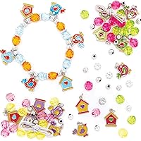Baker Ross AX847 Bird Bracelet Kits - Pack of 3, Bead Jewellery Arts and Crafts, Perfect for Party Bags and Gifts, Ideal Kids Accessory