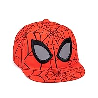 Marvel Spider-Man Kids Snapback Cap | Red Spider Web Summer Hat | Spiderman Superhero Graphic Cap | Adjustable Clasp Headwear