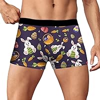 Men's Boxer Briefs Happy Easter Seamless Underwear Short Soft Breathable Egg Bunny Print Undershorts Underwear 2024