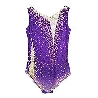 Girl's Purple Artistic Gymnastics Costume for Performance and Competition
