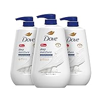 Dove Body Wash with Pump Deep Moisture For Dry Skin Moisturizing Skin Cleanser with 24hr Renewing MicroMoisture Nourishes The Driest Skin, 30.6 Fl Oz (Pack of 3)