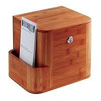 Safco Products 4237CY Bamboo Suggestion, Donation, Voting and More Box, Lock, Key and Storage Slot Included, Cherry