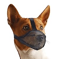 Dog Muzzle for Extra Small Sized Dogs, Air Mesh Dog Mouth Cover Allow Drinking No Biting Chewing for Dogs That Eat Everything (Black, XS)