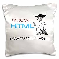 3dRose Image of Woman with Text I Know HTML - Pillow Cases (pc-366838-1)