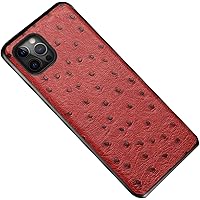 Leather Case for iPhone 14 Pro, Genuine Leather Slim Shockproof Case Comfortable Grip Camera Protection Protective Cover for iPhone 14 Pro,Red