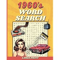 1960's WORD SEARCH PUZZLE BOOK.: LARGE PRINT FOR ALL AGES.
