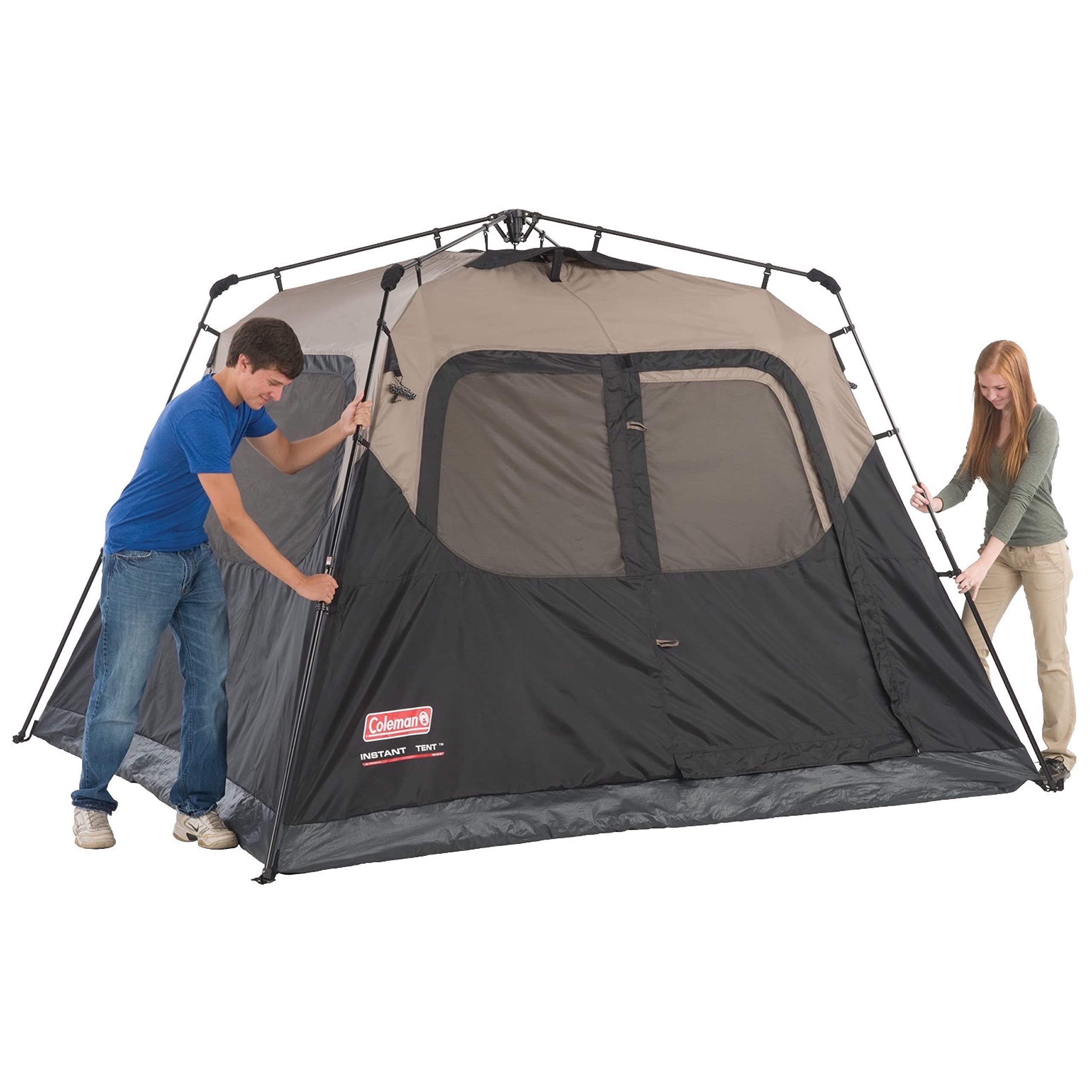 Coleman Camping Tent with Instant Setup, 4/6/8/10 Person Weatherproof Tent with WeatherTec Technology, Double-Thick Fabric, and Included Carry Bag, Sets Up in 60 Seconds