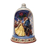Disney Traditions by Jim Shore Beauty and The Beast Rose Dome Scene Figurine, 10.3 Inch, Multicolor