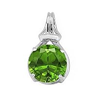 Multi Choice Round Shape Gemstone 925 Sterling Silver Vintage Style Solitaire Pendant, Pendant Jewelry