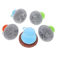 BESTOYARD 15 Sets Wire Brush Handle Utensil Scrubber Metal Scrubber with Handle Household Tools Pot Scrub Brush Dish Brush Pan Scouring Pad Barbecue Tools Plastic No Scratches Metal Can