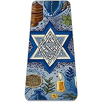Cartoon Catholic Pattern Yoga Mat with Carry Bag for Women Men,TPE Non Slip Workout Mat for Home,1/4 Inch Extra Thick Eco Friendly Fitness Exercise Mat for Yoga Pilates and Floor, 72x24in