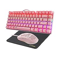 Z88-1 Mechanical Keyboard, Red Switches, Rainbow LED Backlit, 8000 DPI RGB Gaming Mouse, Confortable Mousepad, for Windows PC Laptop