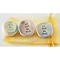 All Will Be Well Ceramic Word Stone - Set of 3 with Organza Bag