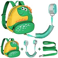 Accmor Toddler Harness Backpack with Leash, Cute Kid Dinosaur Backpacks with Anti Lost Wrist Link, 4 in 1 Mini Child Harness Leash Walking Wristband Rope Baby Protection Belt for Boys Girls (Yellow)