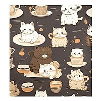 ALAZA Coffee Cute Cats Dishwasher Magnet Cover Magnetic Refrigerator Magnet Cover Fridge Sticker Home Kitchen Decor,23 x 26 inch