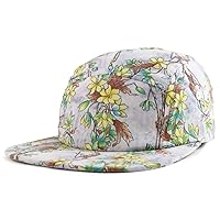 Trendy Apparel Shop Men's 5 Panel Blossom Floral Design Baseball Cap