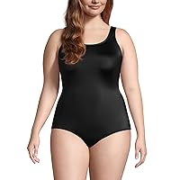 Lands' End Women's Chlorine Resistant Soft Cup Tugless Sporty One Piece Swimsuit