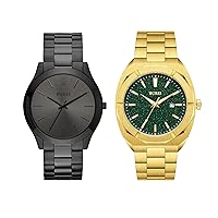 BUREI Wrist Dress Watches for Men Watches Minimalist Business Stainless Steel Quartz Analog Watch Large Watch for Men