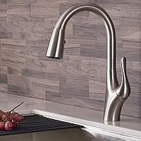Kraus KPF-1674SFS Merlin Dual Function Pull, Faucets for Kitchen Sinks, Single-Handle, 15 5/8 Inch, Spot Free Stainless Steel