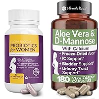 Probiotics for Women with Aloe Vera, and D-Mannose for Complete Wellness That Supports: UTI; BV; YI, and Vaginal Health and is Non-GMO - Vegan with 240 Veg Pills