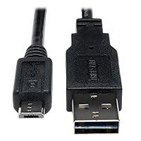 Tripp Lite Universal Reversible USB 2.0 Hi-Speed Cable (Reversible A to 5Pin Micro B M/M) 3-ft.(UR050-003)