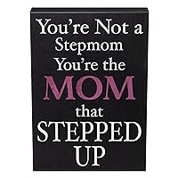 JennyGems Stepmom Gifts, Stepped Up Mom Mothers Day Gift, Best Other Mothers Decor for Wall or Tabletop, Special and Meaningful Saying for Bonus Mom, Made in USA