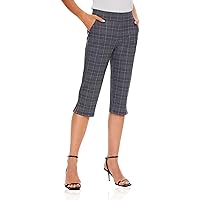 Ginasy Capri Pants for Women Casual Summer Dressy Pull On Stretch High Waisted Crop Work Leggings with Pockets