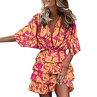 Dresses for Women V Neck Sundresses Trendy Beach Hawaiian Dresses Casual Boho