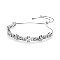 Sparky Eternally Bound Bracelet, Round Cut 1.00CT, Colorless Moissanite Bracelet, White Gold Plated 925 Sterling Silver, Wedding Gift, Engagement Gift, Perfact for Gift Or As You Want
