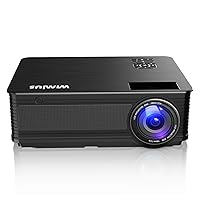 Projector, WiMiUS 4K LED Video Projector Support 200'' Display, 4D ±50° Keystone Correction, 50% Zoom Function Compatible with TV Stick, PC, Smartphone for Indoor and Outdoor Movie