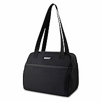 PackIt® Freezable Hampton Lunch Bag, Black, Built with EcoFreeze® Technology, Collapsible, Reusable, Zip Closure with Front Pocket and Shoulder Straps, Designed for Fresh Office Lunches